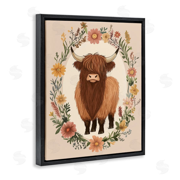 Stupell Industries Petal Prints Design | Cutesy Floral Highland Cow