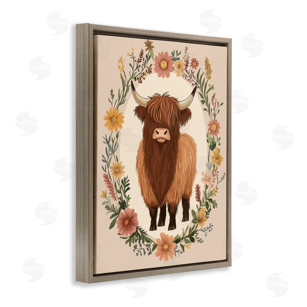 Stupell Industries Petal Prints Design | Cutesy Floral Highland Cow