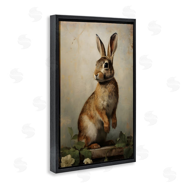 Stupell Industries Petal Prints Design | Dark Rabbit Portrait