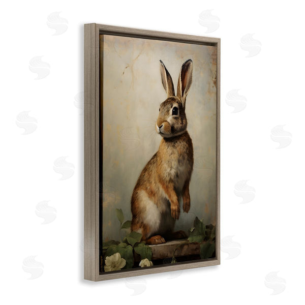 Stupell Industries Petal Prints Design | Dark Rabbit Portrait