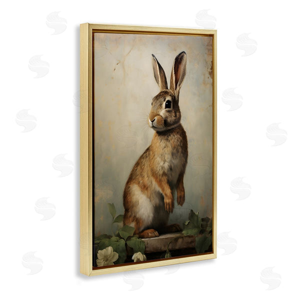 Stupell Industries Petal Prints Design | Dark Rabbit Portrait