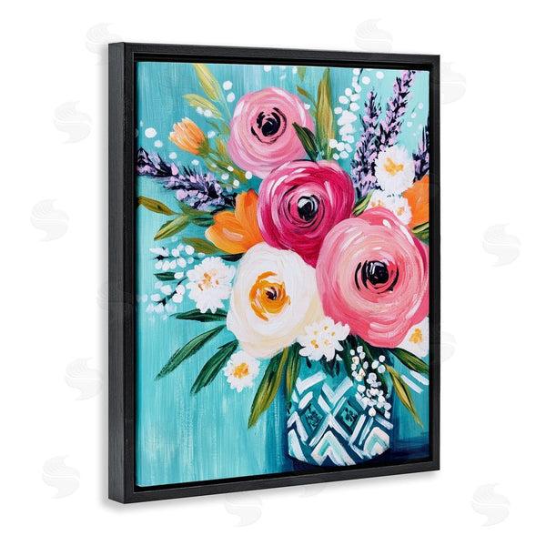 Stupell Industries Petal Prints Design | Decorative Vase Ranunculus Bouquet Wall Art