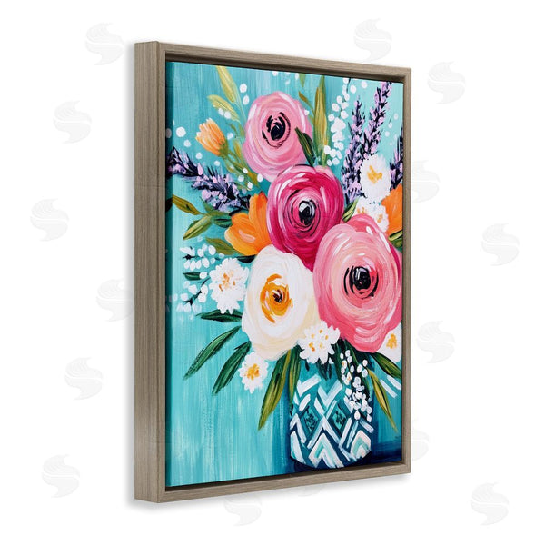 Stupell Industries Petal Prints Design | Decorative Vase Ranunculus Bouquet Wall Art