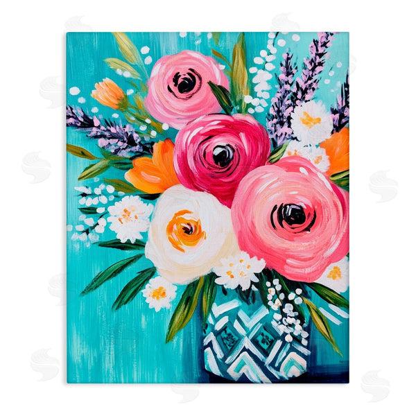 stupell industries Petal Prints Design | Decorative Vase Ranunculus Bouquet Wall Art