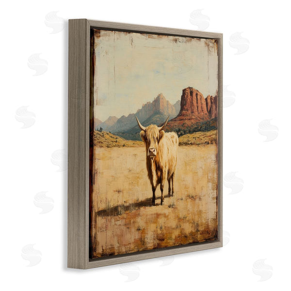 Stupell Industries Petal Prints Design | Desert Cow Portrait