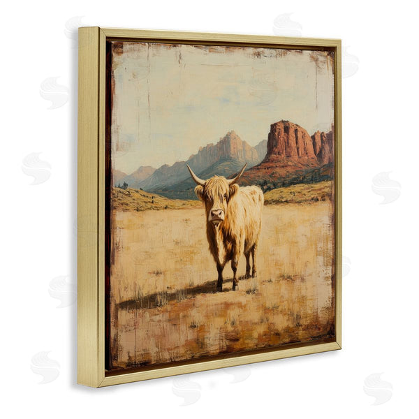 Stupell Industries Petal Prints Design | Desert Cow Portrait