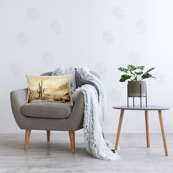 Stupell Industries Petal Prints Design | Desert Landscape Sepia Cacti Printed Throw Pillow