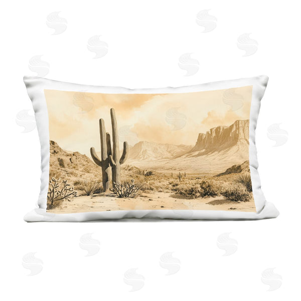 Stupell Industries Petal Prints Design | Desert Landscape Sepia Cacti Printed Throw Pillow
