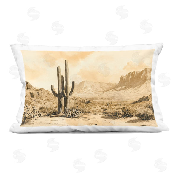 stupell industries Petal Prints Design | Desert Landscape Sepia Cacti Printed Throw Pillow