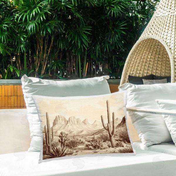 Stupell Industries Petal Prints Design | Desert Landscape Vintage Cacti Printed Throw Pillow
