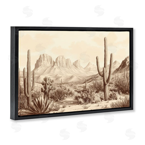 Stupell Industries Petal Prints Design | Desert Landscape Vintage Cacti Wall Art