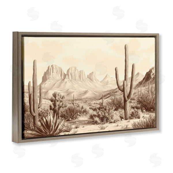 Stupell Industries Petal Prints Design | Desert Landscape Vintage Cacti Wall Art
