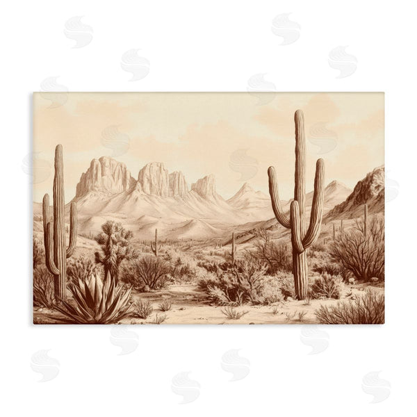 stupell industries Petal Prints Design | Desert Landscape Vintage Cacti Wall Art