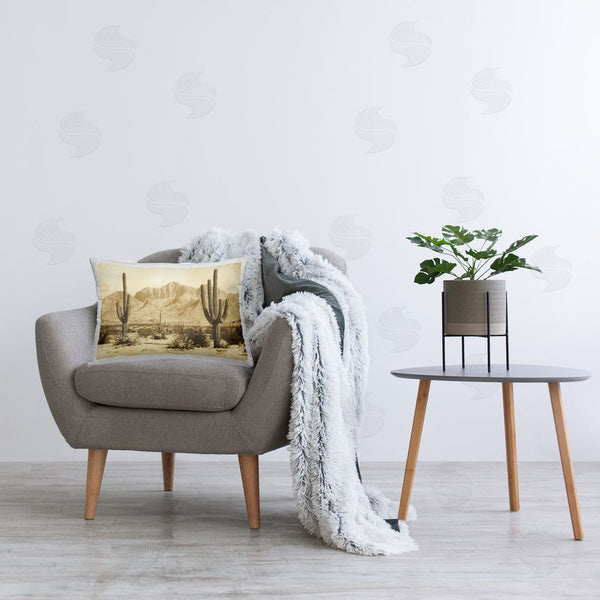 Stupell Industries Petal Prints Design | Desert Landscape Vintage Sepia Printed Throw Pillow