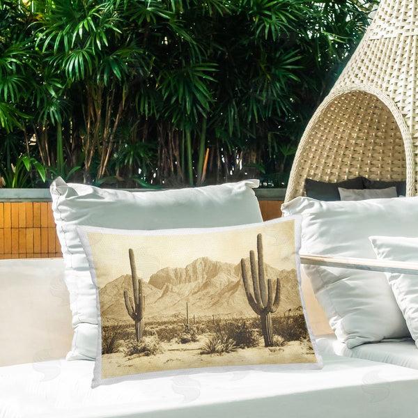 Stupell Industries Petal Prints Design | Desert Landscape Vintage Sepia Printed Throw Pillow