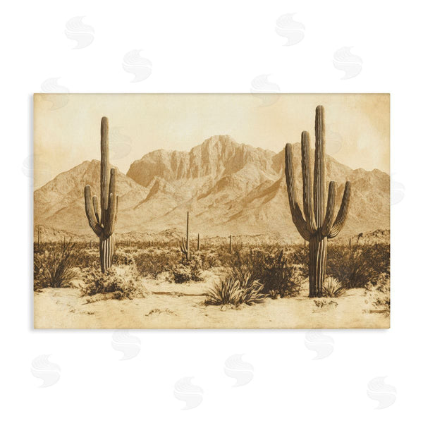 stupell industries Petal Prints Design | Desert Landscape Vintage Sepia Wall Art