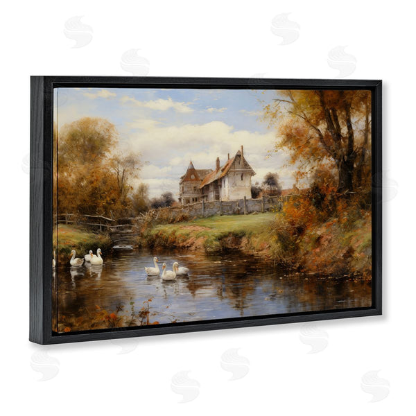 Stupell Industries Petal Prints Design | Ducks In Cottage River Wall Art