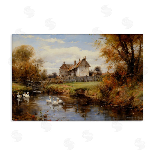 stupell industries Petal Prints Design | Ducks in Cottage River Wall Art