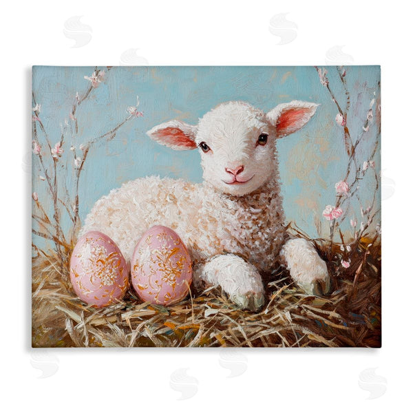 stupell industries Petal Prints Design | Easter Lamb and Eggs Wall Art