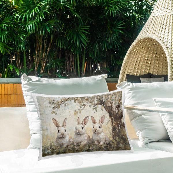 Stupell Industries Petal Prints Design | Fairytale Bunnies Under Tree Printed Throw Pillow