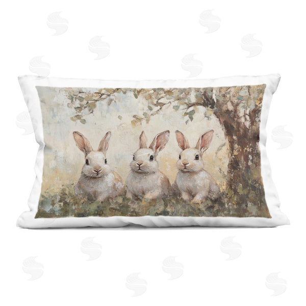 stupell industries Petal Prints Design | Fairytale Bunnies under Tree Printed Throw Pillow