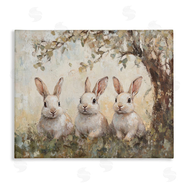 stupell industries Petal Prints Design | Fairytale Bunnies under Tree Wall Art