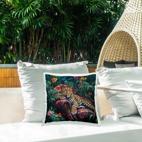 Stupell Industries Petal Prints Design | Fashionable Leopard In Jungle Printed Throw Pillow