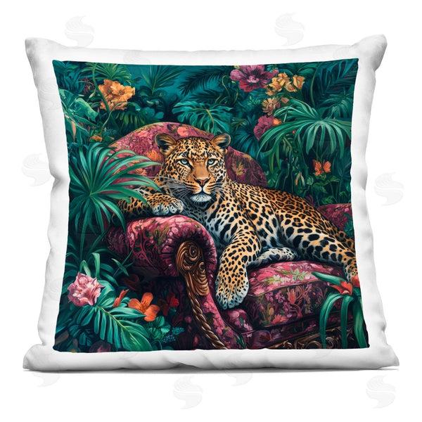 stupell industries Petal Prints Design | Fashionable Leopard in Jungle Printed Throw Pillow