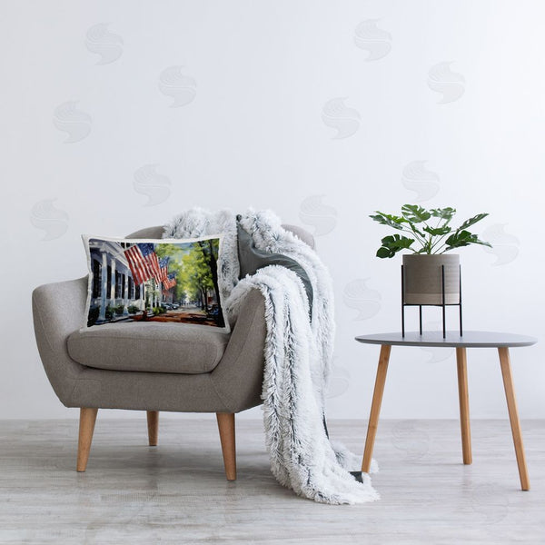 Stupell Industries Petal Prints Design | Flag Lined Building