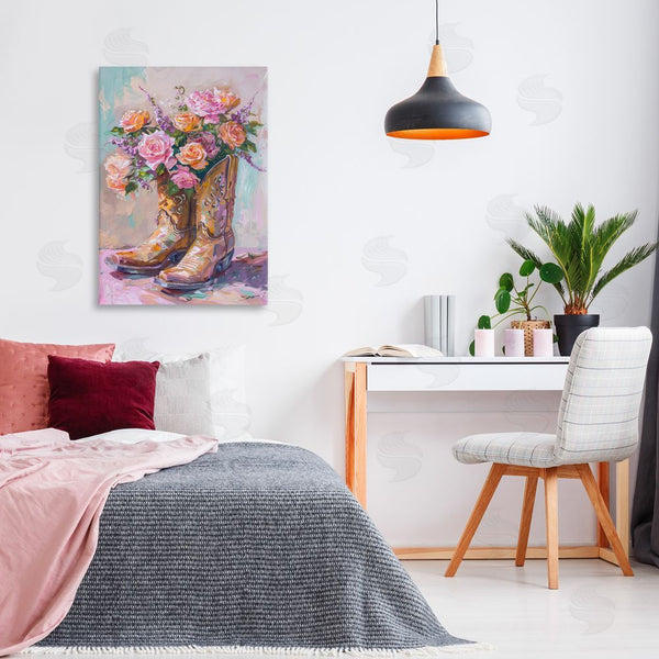 Stupell Industries Petal Prints Design | Floral Boots Bouquet Wall Art