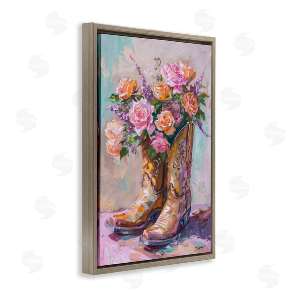 Stupell Industries Petal Prints Design | Floral Boots Bouquet Wall Art