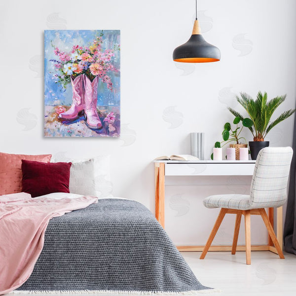Stupell Industries Petal Prints Design | Floral Cowgirl Boots Wall Art