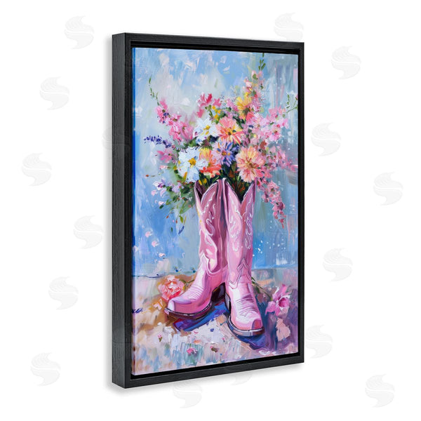 Stupell Industries Petal Prints Design | Floral Cowgirl Boots Wall Art