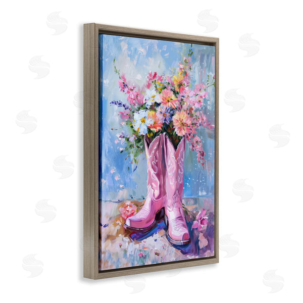 Stupell Industries Petal Prints Design | Floral Cowgirl Boots Wall Art
