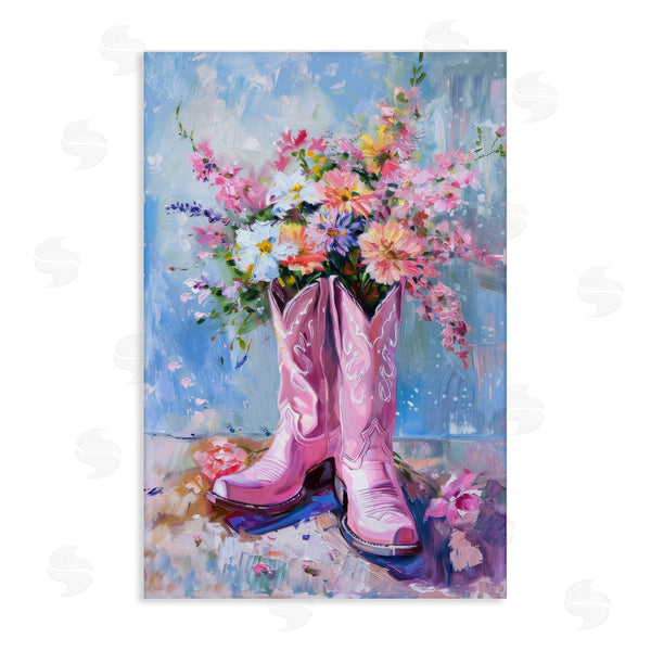 stupell industries Petal Prints Design | Floral Cowgirl Boots Wall Art