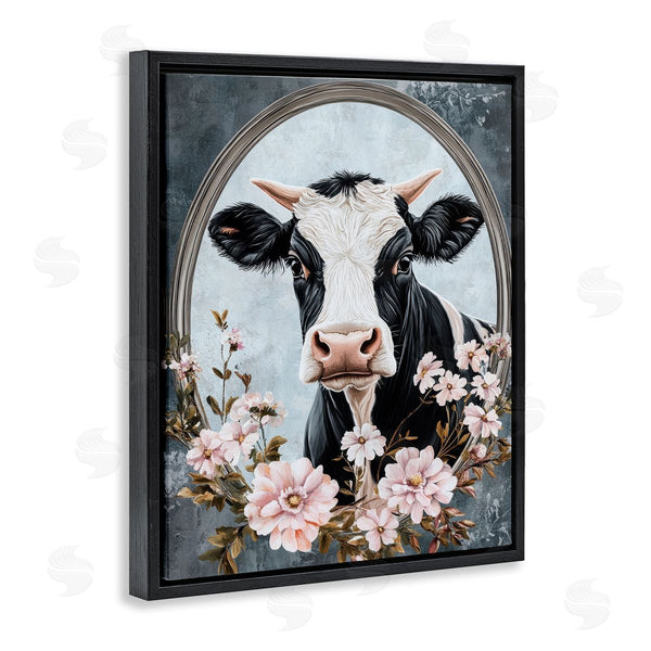 Stupell Industries Petal Prints Design | Flower Horned Cow Portrait
