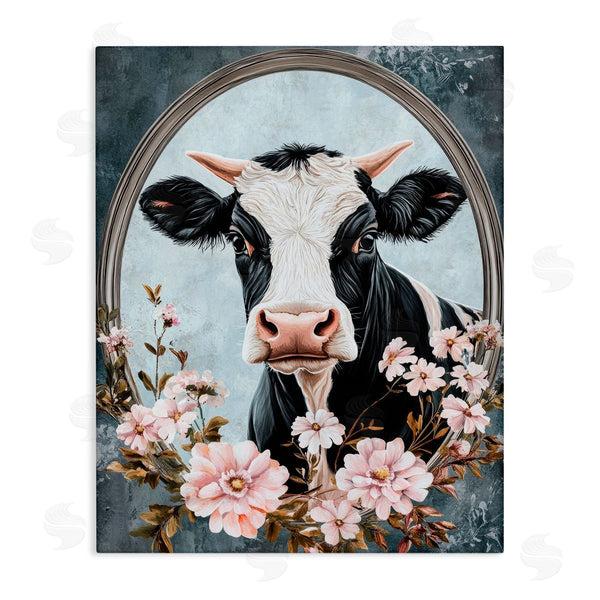 stupell industries Petal Prints Design | Flower Horned Cow Portrait