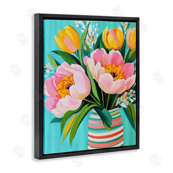 Stupell Industries Petal Prints Design | Flowers In Spring Stripes Wall Art