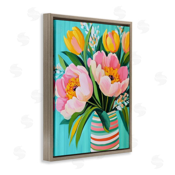Stupell Industries Petal Prints Design | Flowers In Spring Stripes Wall Art