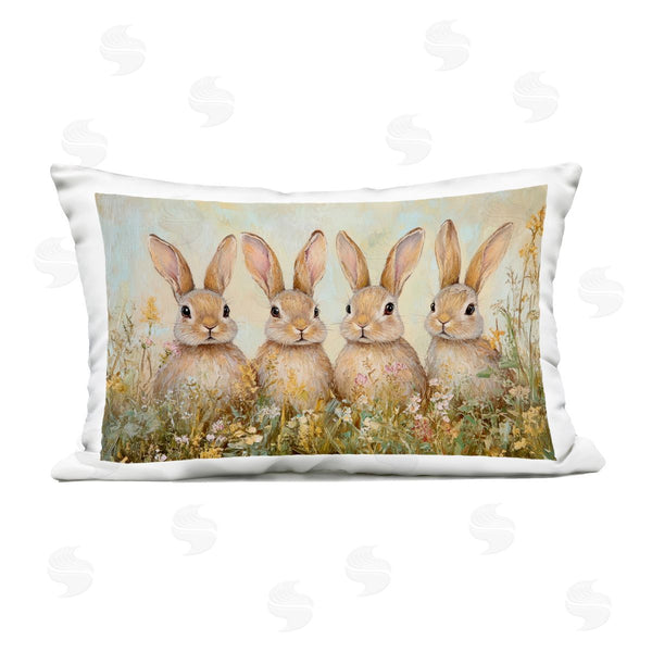 Stupell Industries Petal Prints Design | Four Bunnies In Flowers Printed Throw Pillow