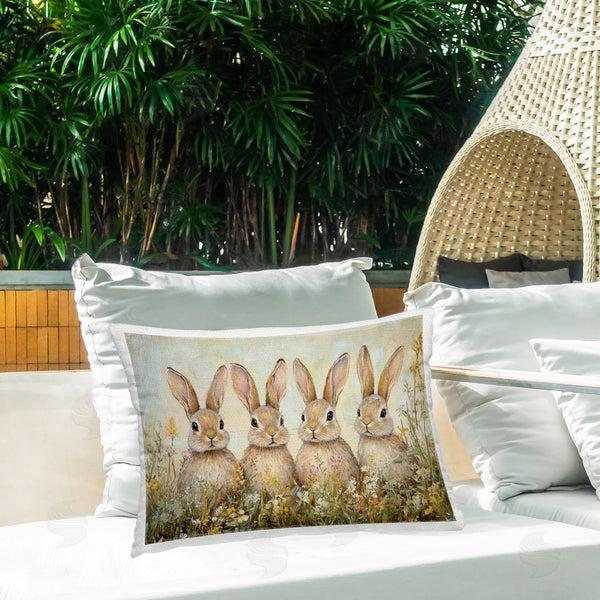 Stupell Industries Petal Prints Design | Four Bunnies In Flowers Printed Throw Pillow