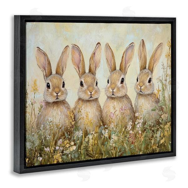 Stupell Industries Petal Prints Design | Four Bunnies In Flowers Wall Art