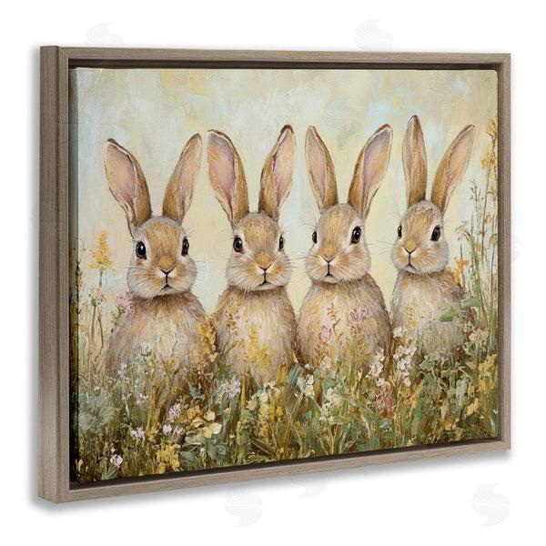 Stupell Industries Petal Prints Design | Four Bunnies In Flowers Wall Art