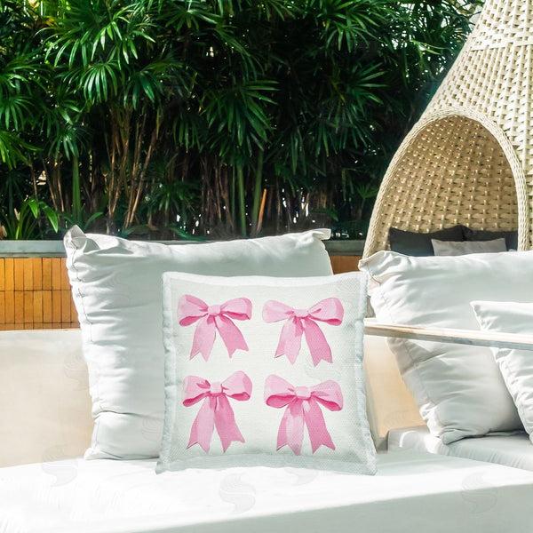 Stupell Industries Petal Prints Design | Four Soft Pink Bows Printed Throw Pillow