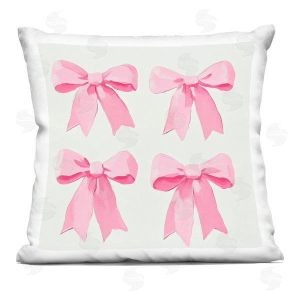 stupell industries Petal Prints Design | Four Soft Pink Bows Printed Throw Pillow