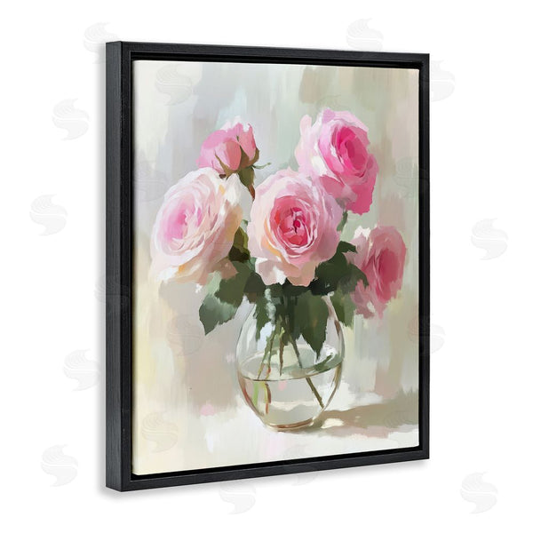 Stupell Industries Petal Prints Design | Glass Vase Pink Roses Wall Art