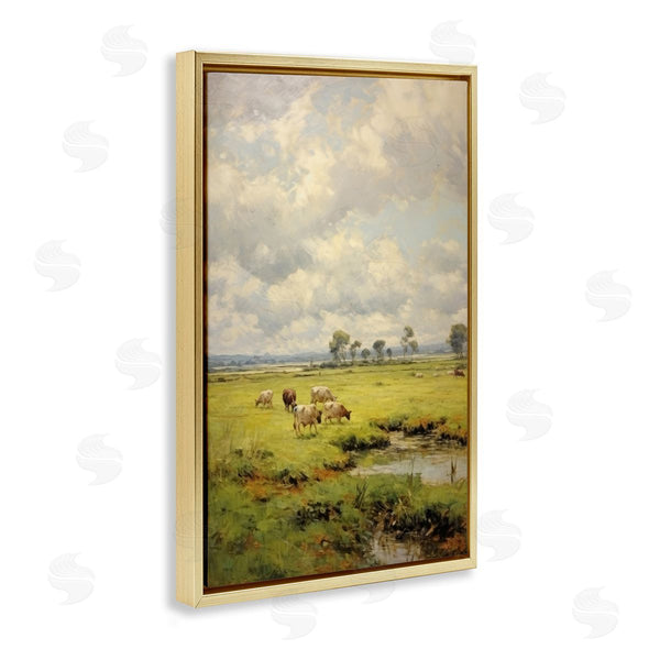 Stupell Industries Petal Prints Design | Grazing Cows Countryside
