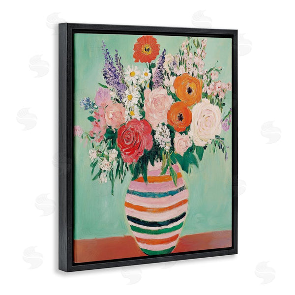 Stupell Industries Petal Prints Design | Green And Orange Floral Bouquet Wall Art