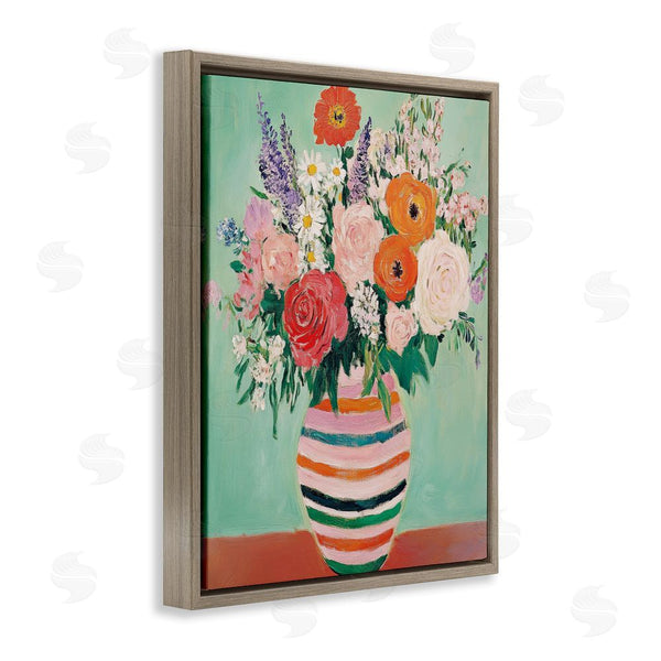 Stupell Industries Petal Prints Design | Green And Orange Floral Bouquet Wall Art
