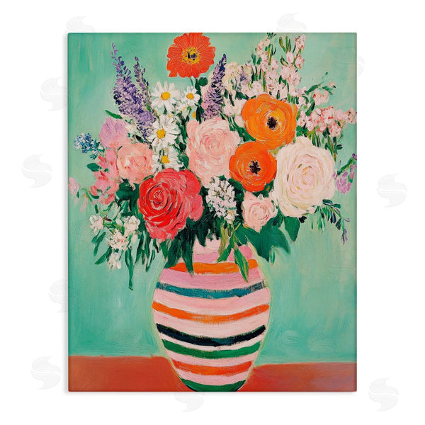 stupell industries Petal Prints Design | Green and Orange Floral Bouquet Wall Art